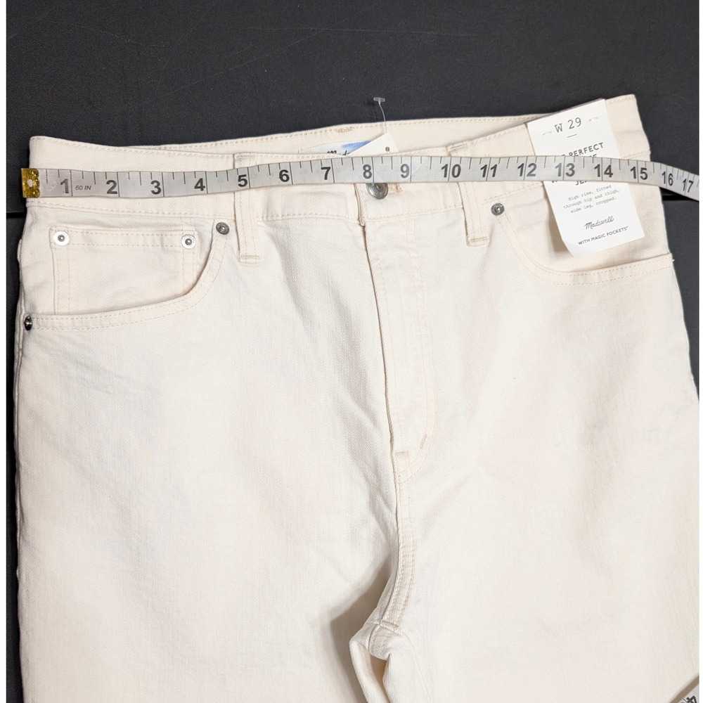 Madewell Perfect Vintage Wide-Leg Crop Jean Vintage Canvas High Rise Raw Hem 29 - Picture 8 of 13